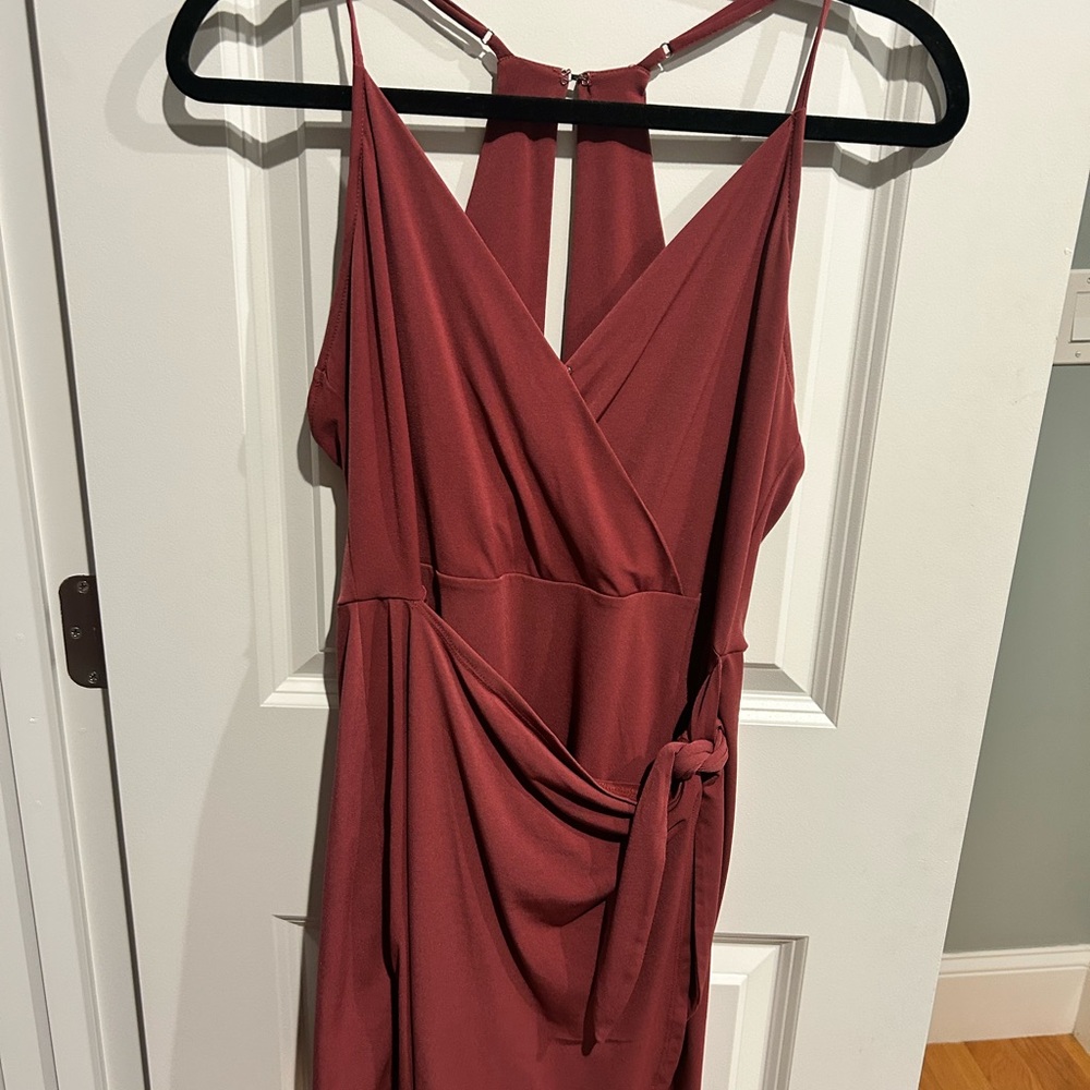 BCBGeneration Maroon Halter Sheath Dress